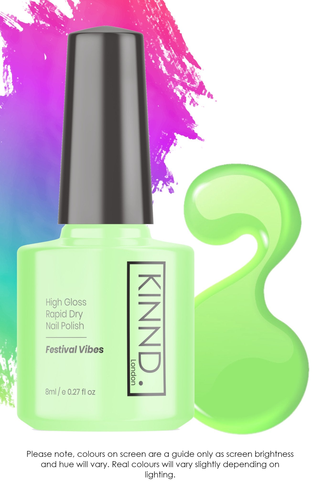 Festival Vibes Nail Polish, 8ml | Green - Toned Quick Dry Nail Varnish - Quick Dry