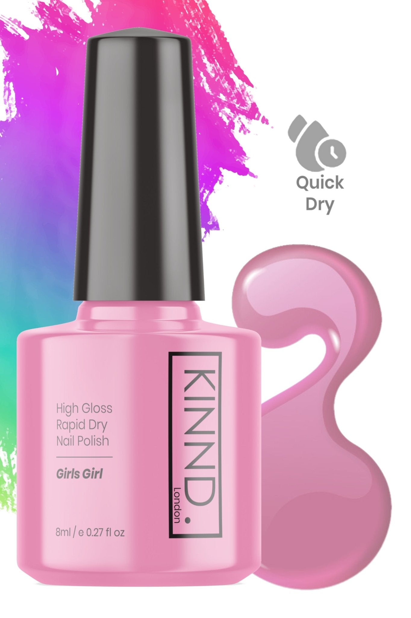 Girls Girl Nail Polish, 8ml | Pink - Toned Quick Dry Nail Varnish - Quick Dry