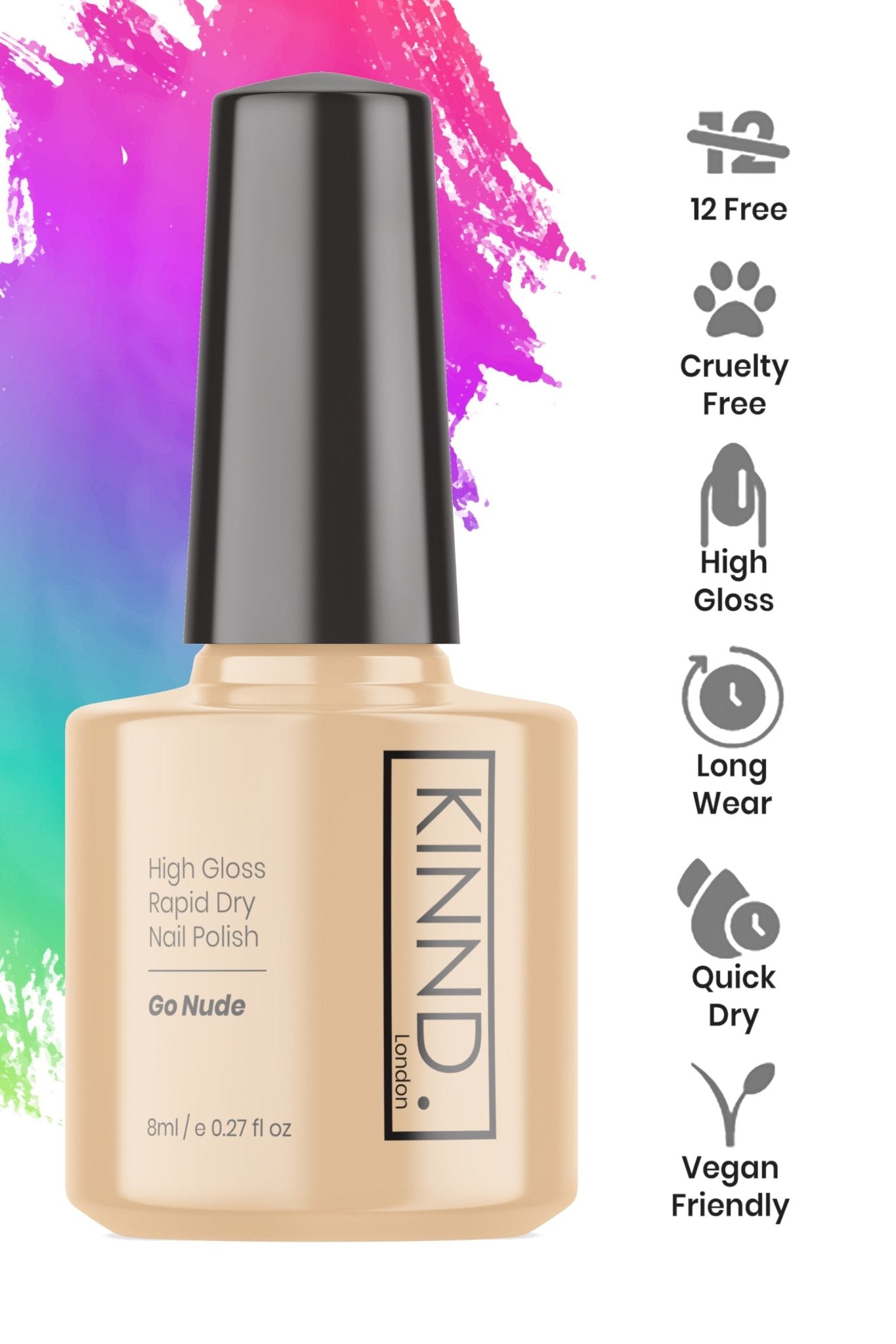 Go Nude Nail Polish, 8ml | Quick Dry Nail Varnish - Quick Dry