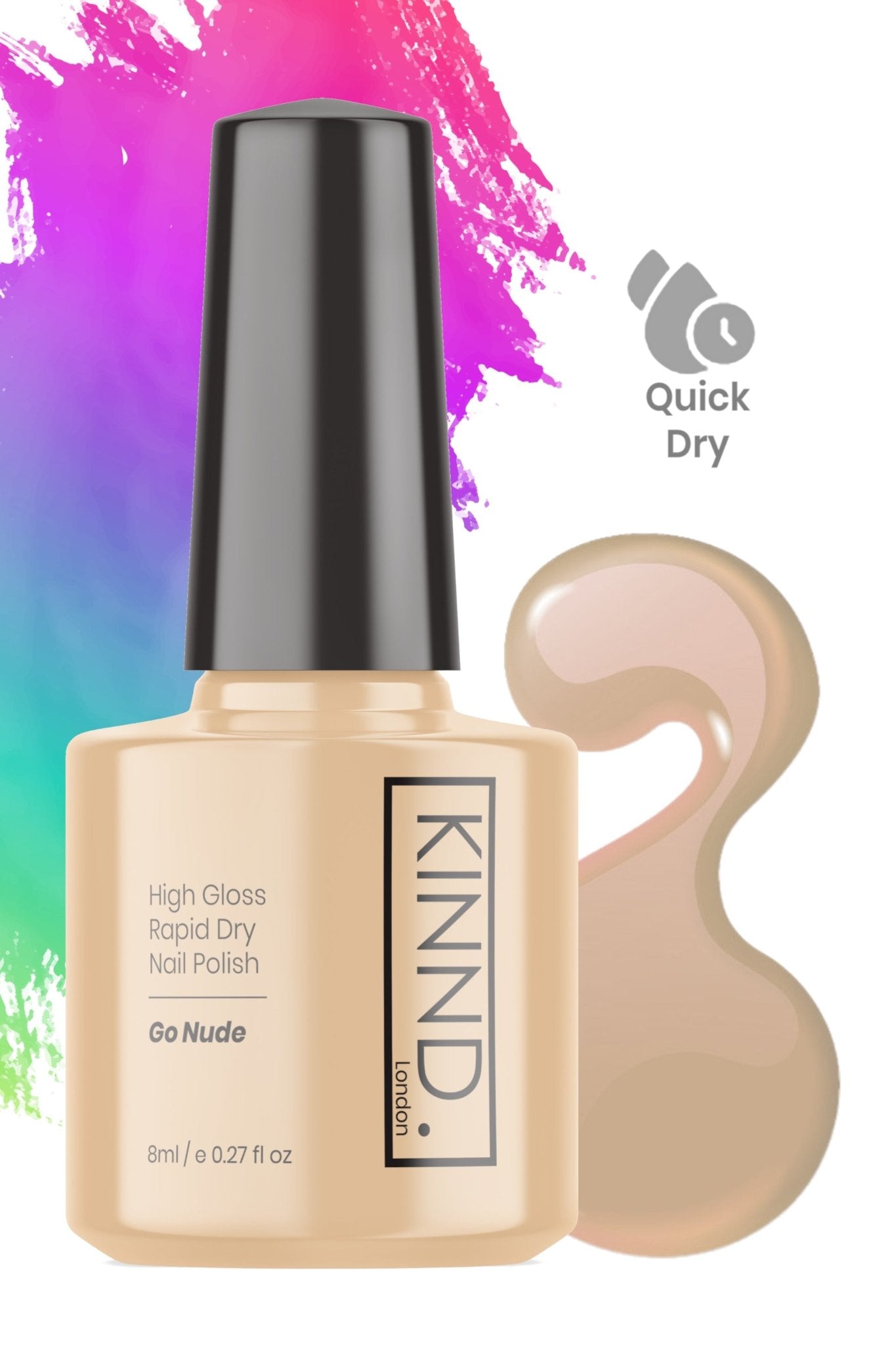Go Nude Nail Polish, 8ml | Quick Dry Nail Varnish - Quick Dry