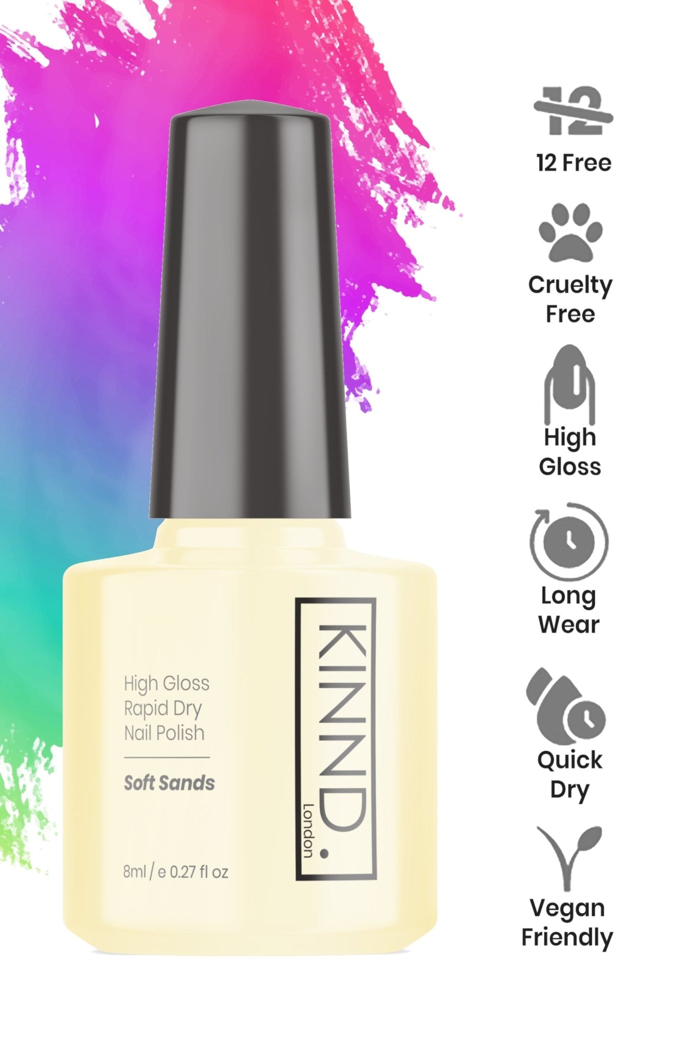 Soft Sands Nail Polish, 8ml | Light Beige - Toned Quick Dry Nail Varnish - Quick Dry
