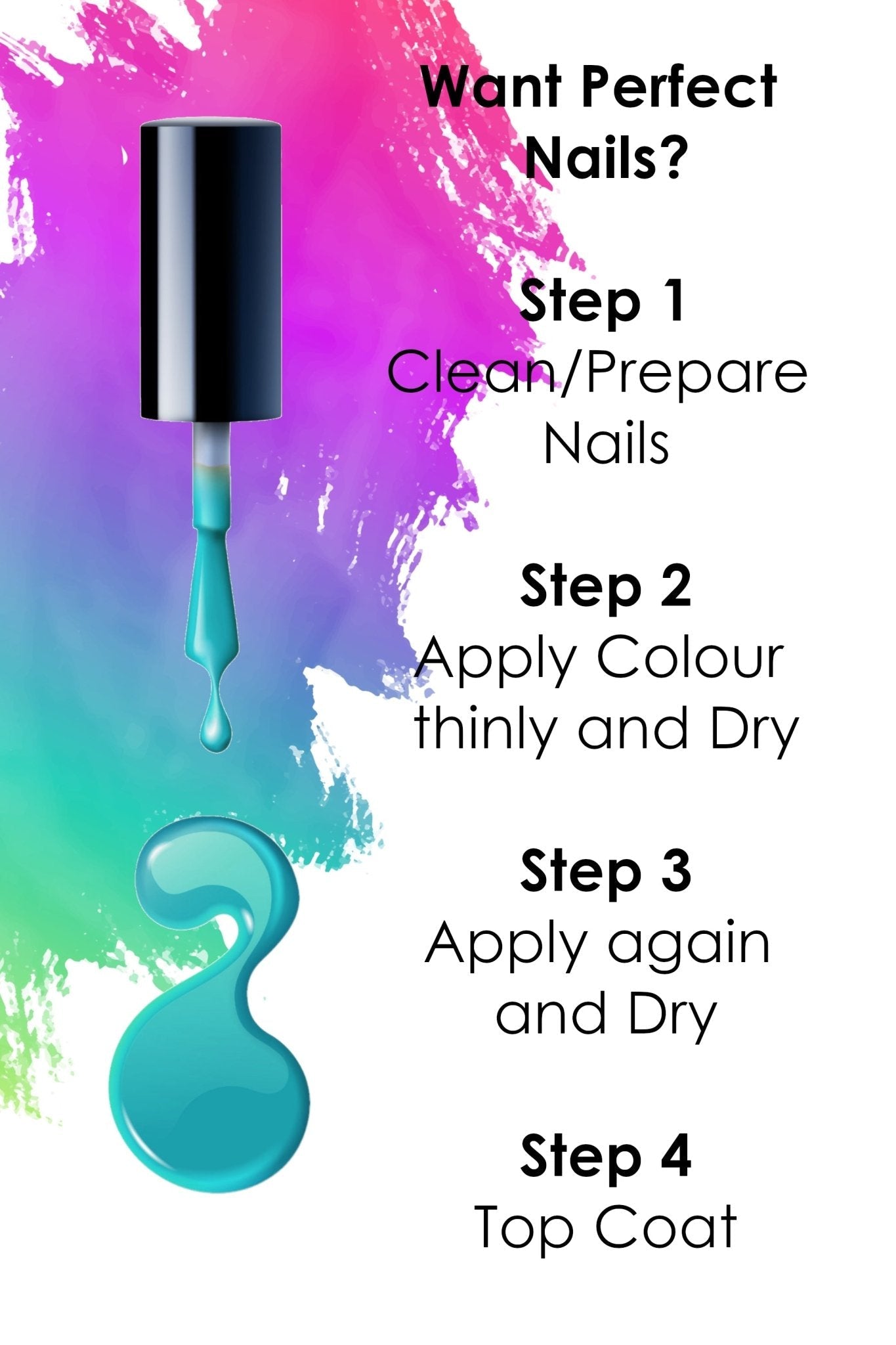 Teal Zeal Nail Polish, 8ml | Teal - Toned Quick Dry Nail Varnish - Quick Dry