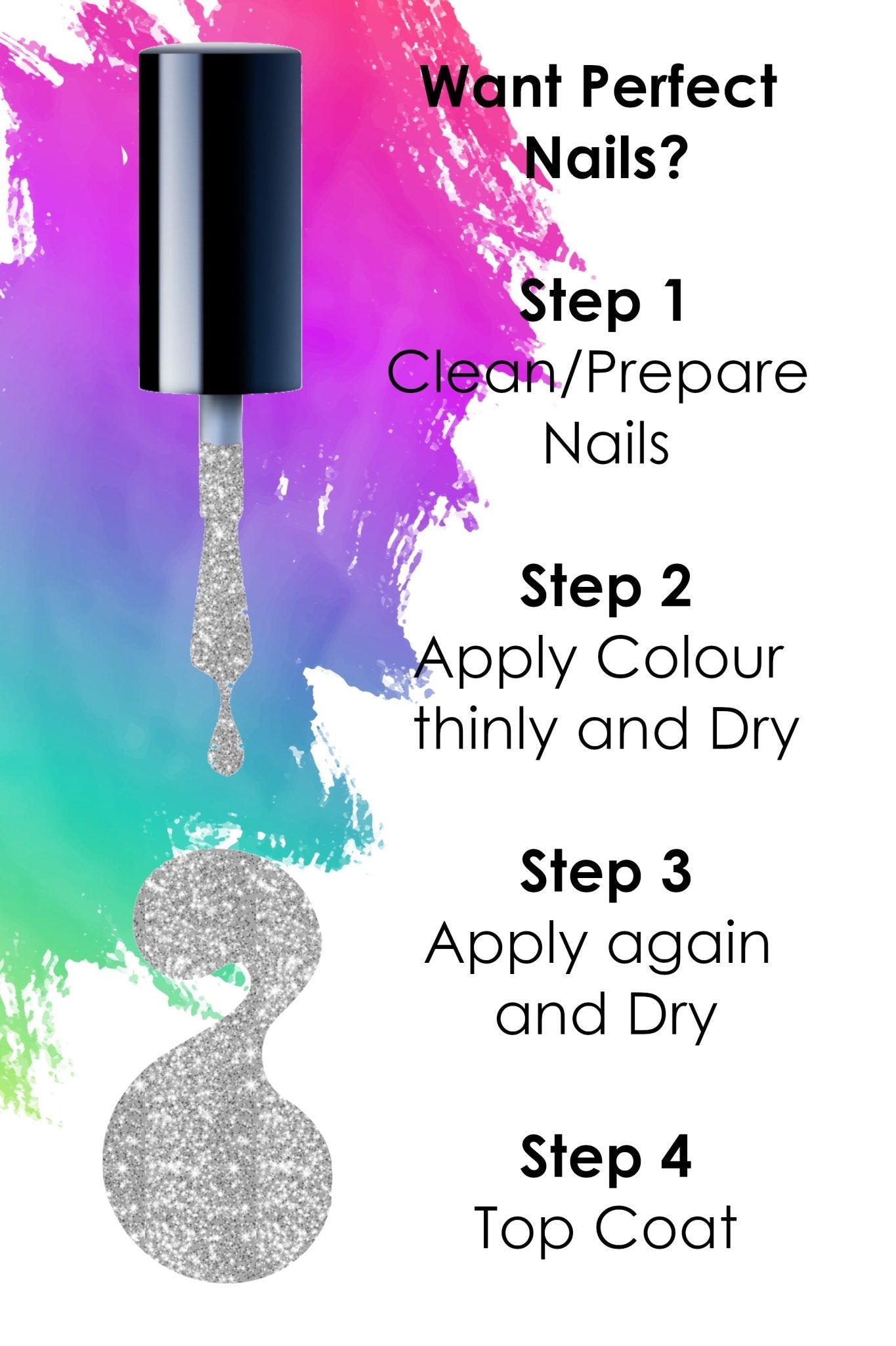 To The Ball Nail Polish, 8ml | Sparkly Silver - Toned Quick Dry Nail Varnish - Quick Dry