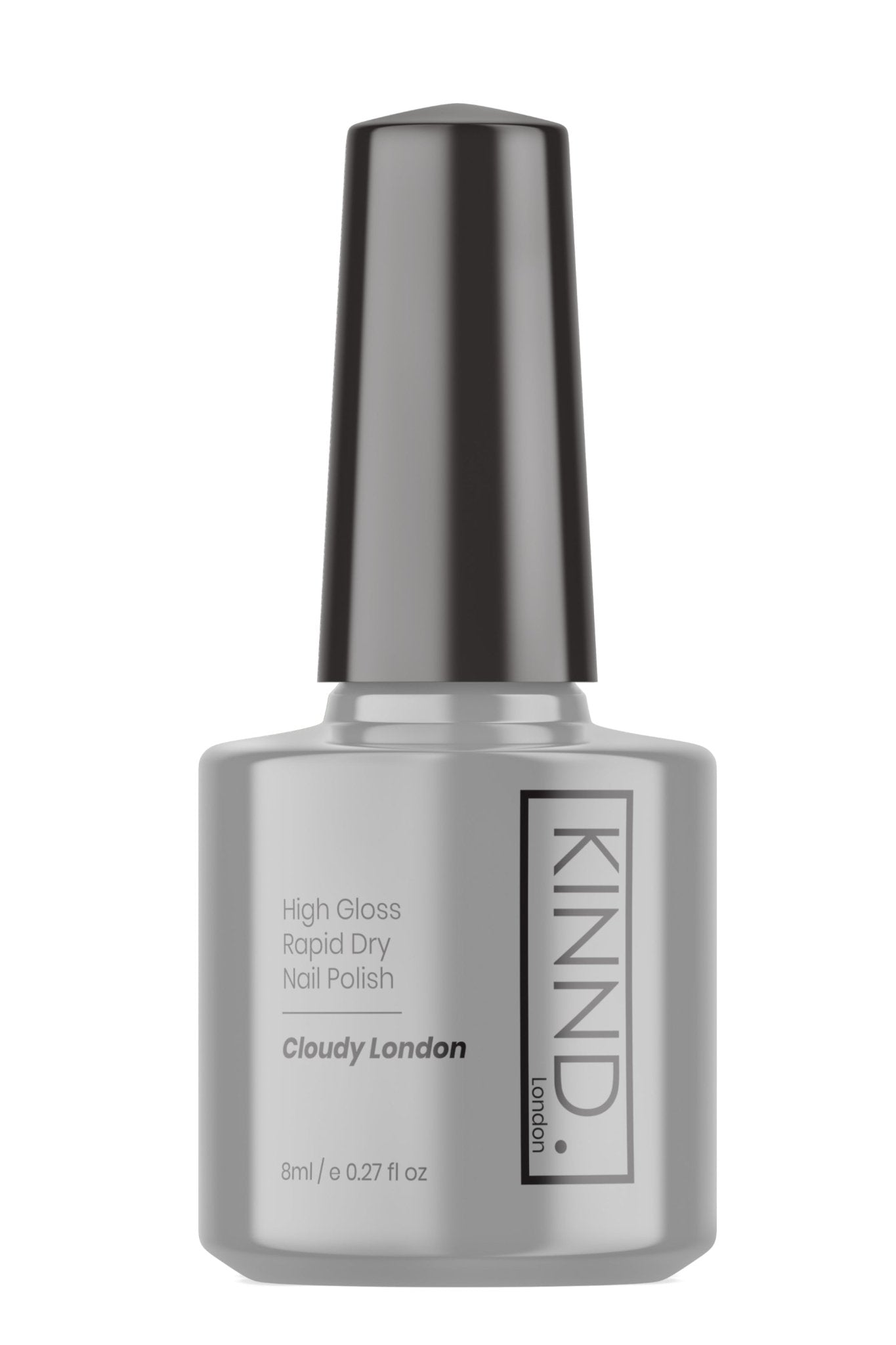 Cloudy London Nail Polish, 8ml | Grey - Toned Quick Dry Nail Varnish - Quick Dry