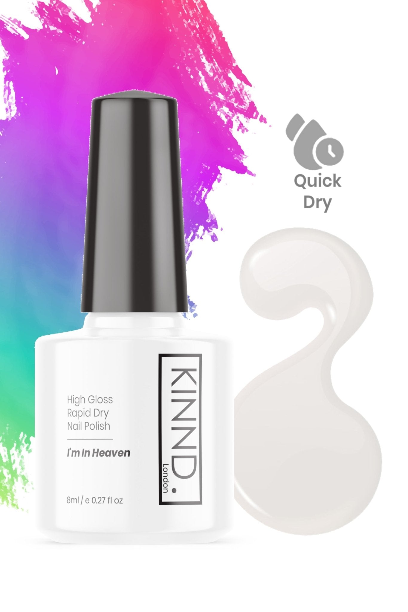 I'm in Heaven Nail Polish, 8ml | White - Toned Quick Dry Nail Varnish - Quick Dry