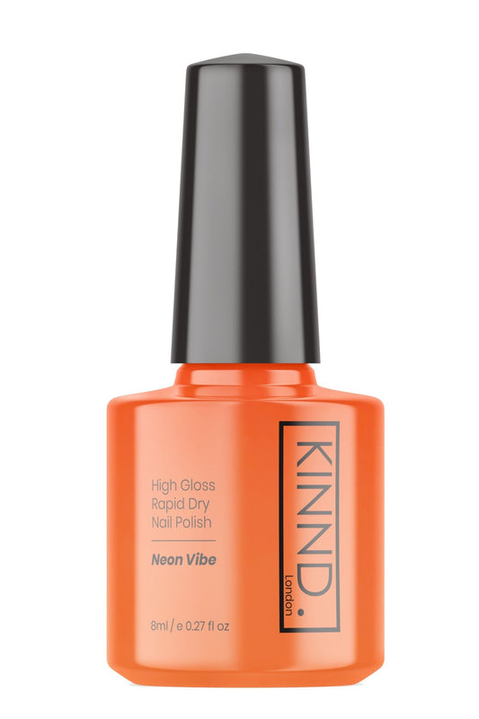 Neon Vibe Nail Polish, 8ml | Orange - Toned Quick Dry Nail Varnish - Quick Dry