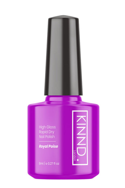 Royal Poise Nail Polish, 8ml | Purple - Toned Quick Dry Nail Varnish - Quick Dry