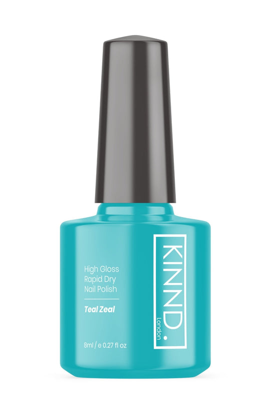 Teal Zeal Nail Polish, 8ml | Teal - Toned Quick Dry Nail Varnish - Quick Dry