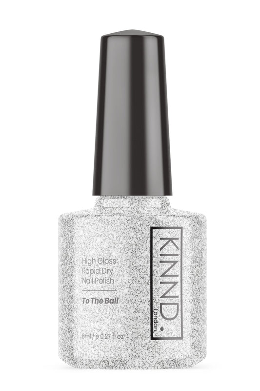 To The Ball Nail Polish, 8ml | Sparkly Silver - Toned Quick Dry Nail Varnish - Quick Dry